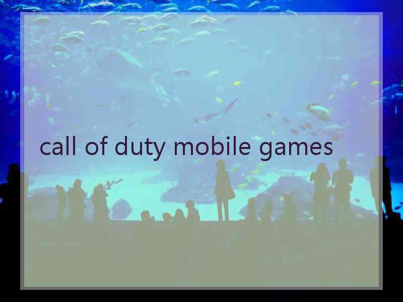 call of duty mobile games