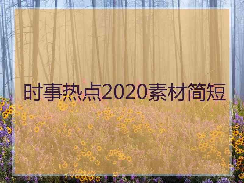 时事热点2020素材简短