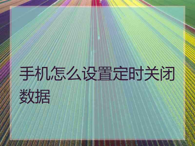 手机怎么设置定时关闭数据