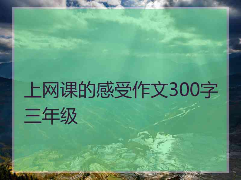 上网课的感受作文300字三年级