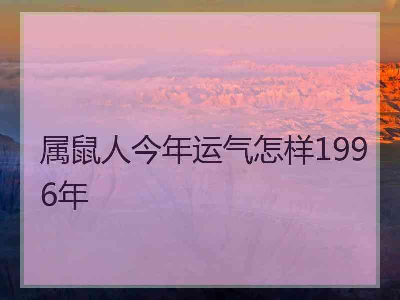 属鼠人今年运气怎样1996年