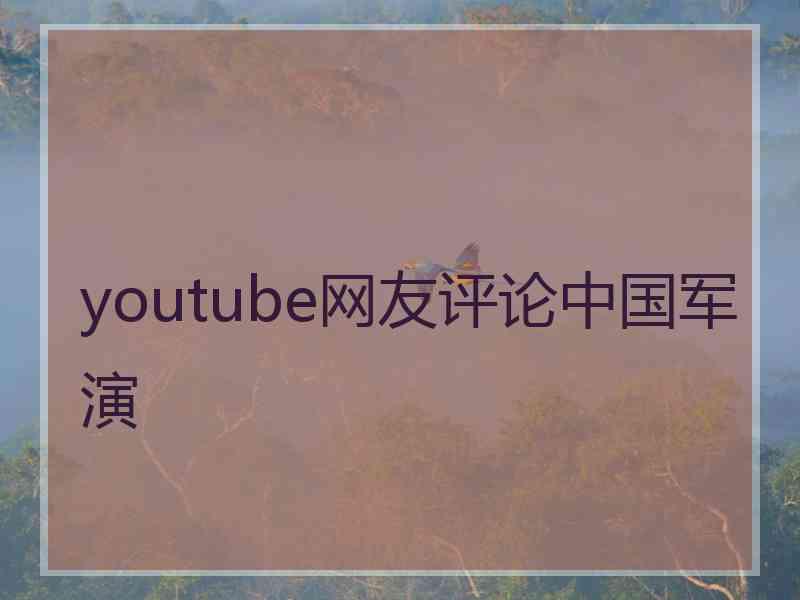 youtube网友评论中国军演