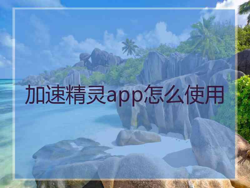 加速精灵app怎么使用