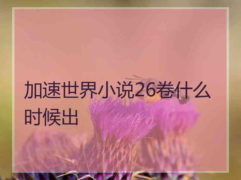 加速世界小说26卷什么时候出