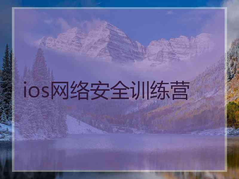 ios网络安全训练营