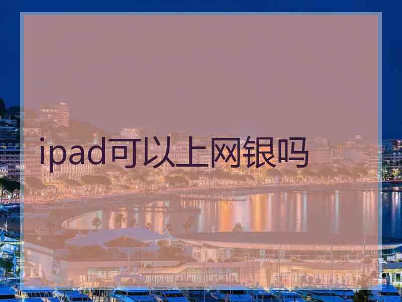 ipad可以上网银吗