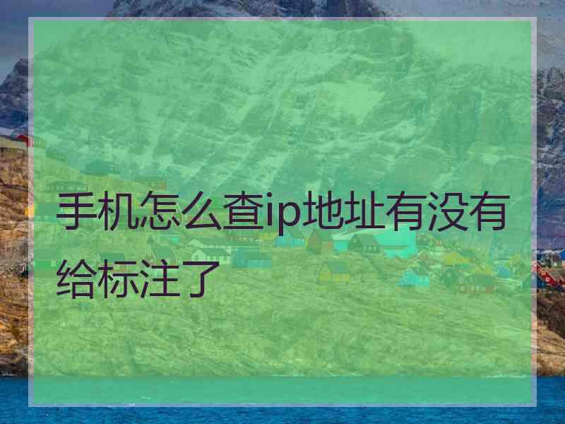 手机怎么查ip地址有没有给标注了