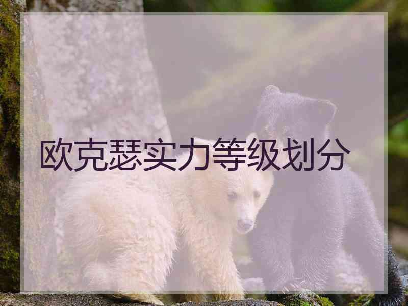 欧克瑟实力等级划分