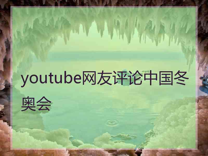 youtube网友评论中国冬奥会