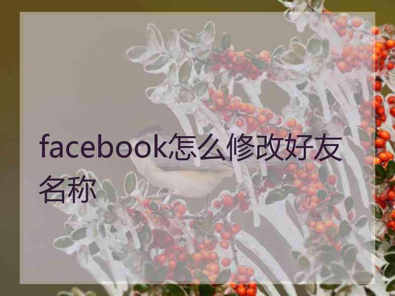 facebook怎么修改好友名称