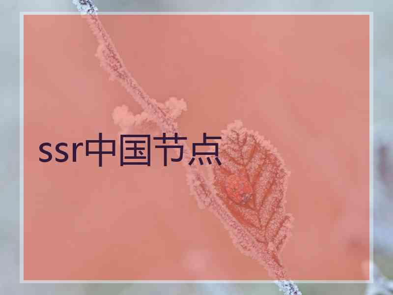 ssr中国节点