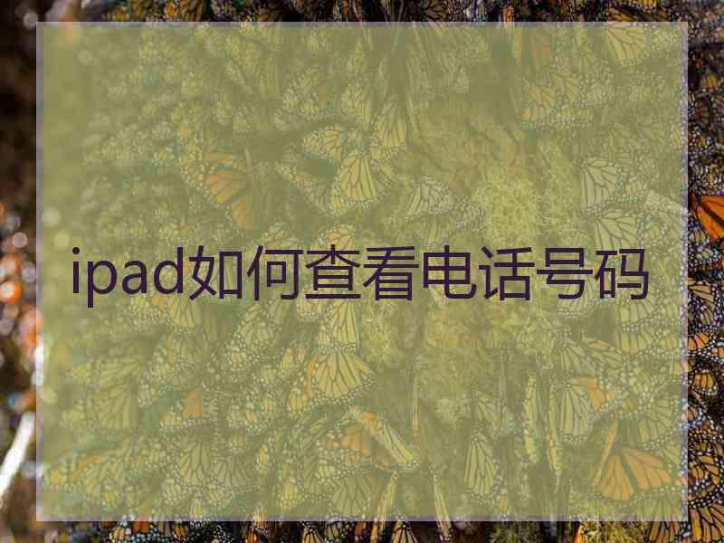 ipad如何查看电话号码