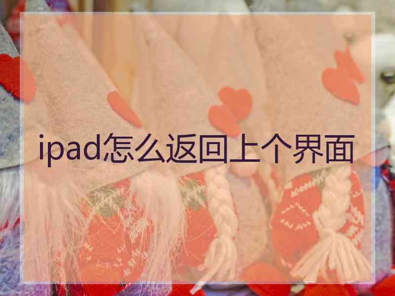 ipad怎么返回上个界面