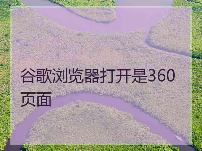 谷歌浏览器打开是360页面