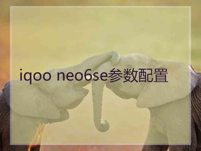 iqoo neo6se参数配置