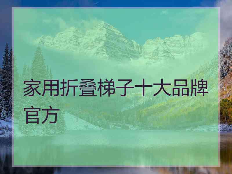 家用折叠梯子十大品牌官方