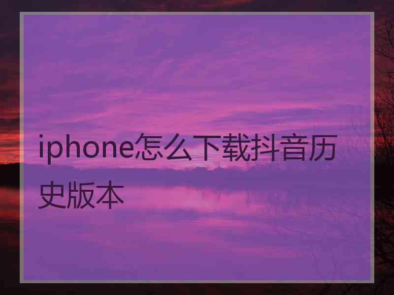 iphone怎么下载抖音历史版本