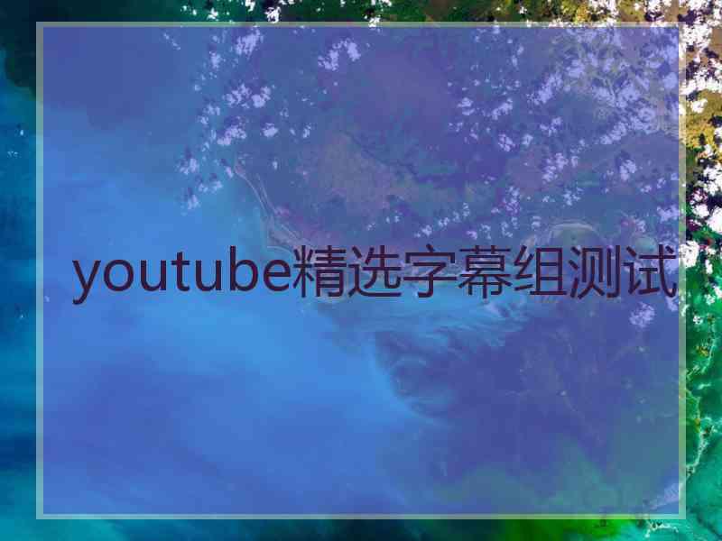 youtube精选字幕组测试