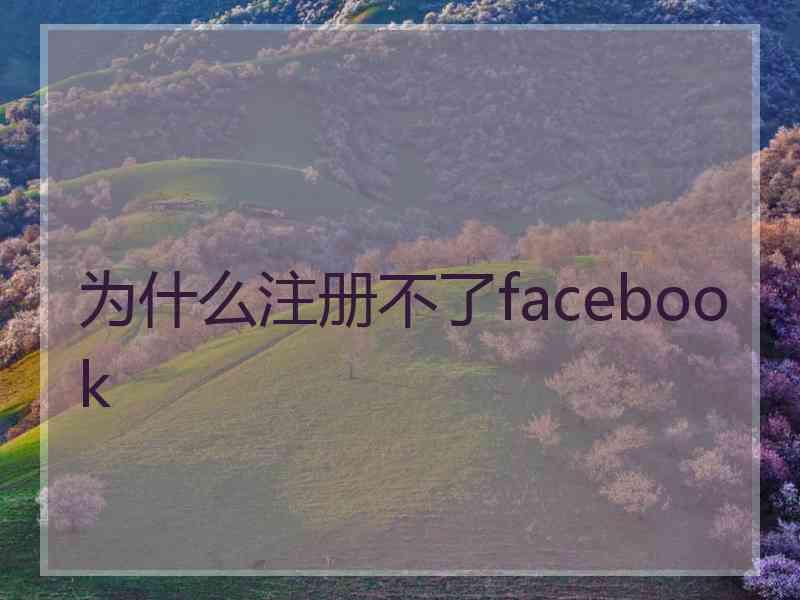 为什么注册不了facebook