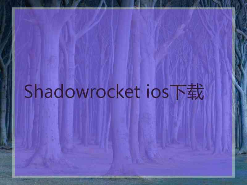 Shadowrocket ios下载