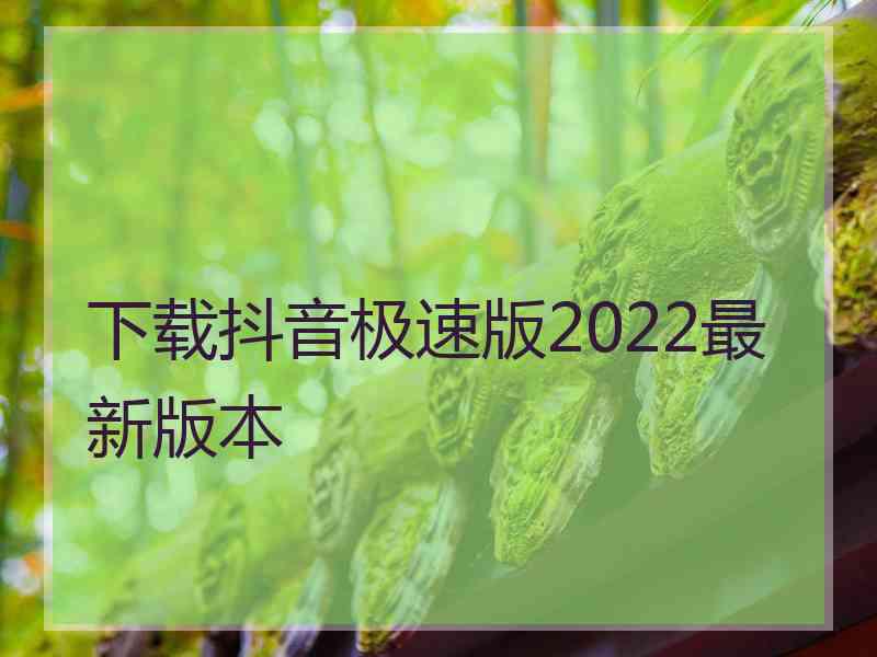 下载抖音极速版2022最新版本