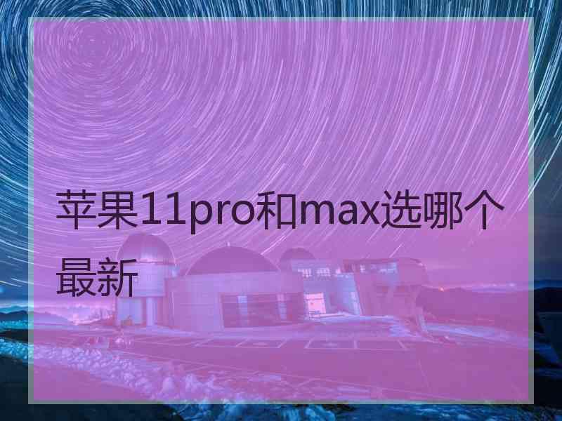 苹果11pro和max选哪个最新