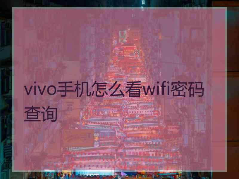 vivo手机怎么看wifi密码查询