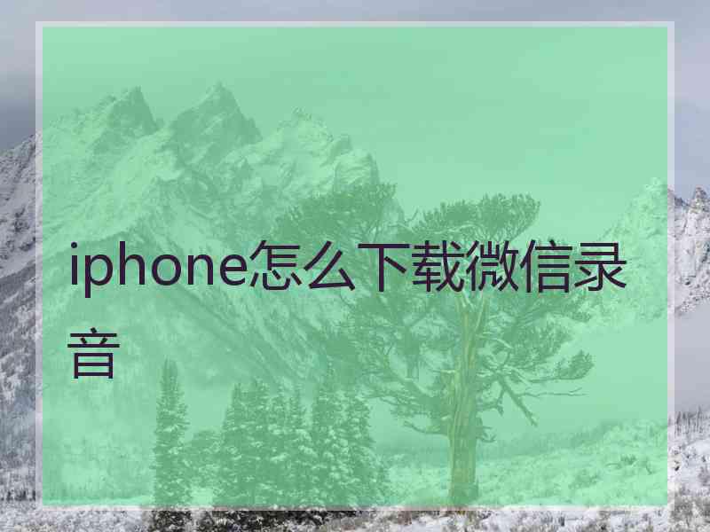 iphone怎么下载微信录音