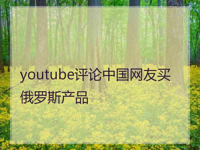 youtube评论中国网友买俄罗斯产品