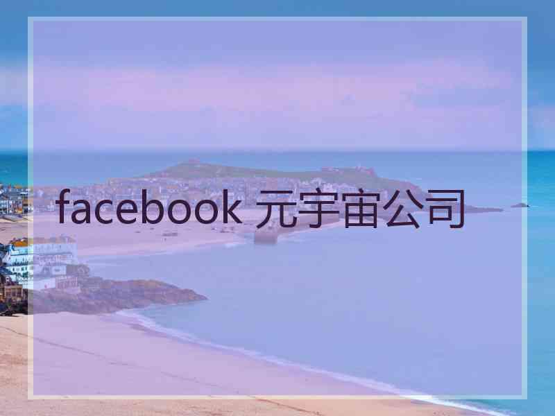 facebook 元宇宙公司