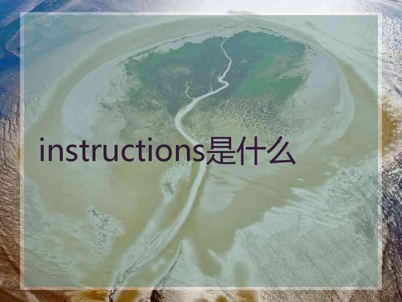 instructions是什么