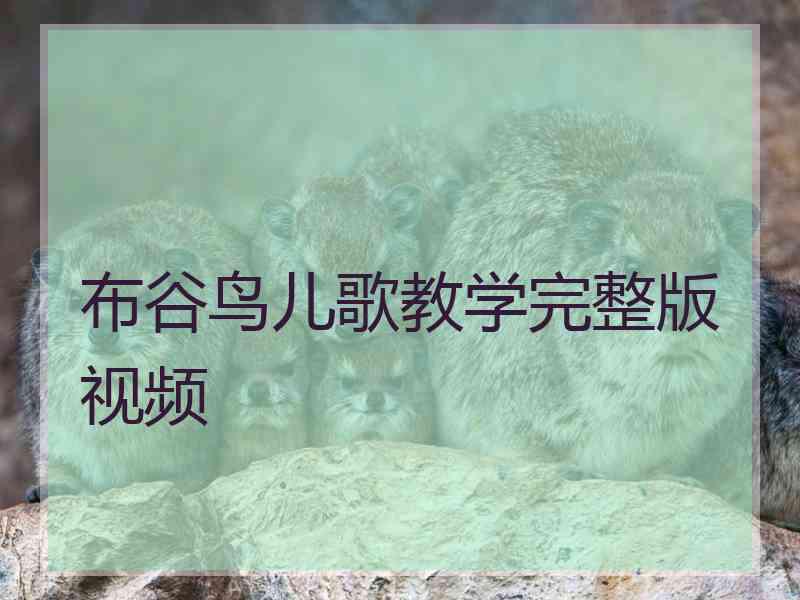 布谷鸟儿歌教学完整版视频