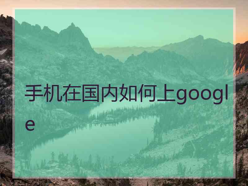 手机在国内如何上google