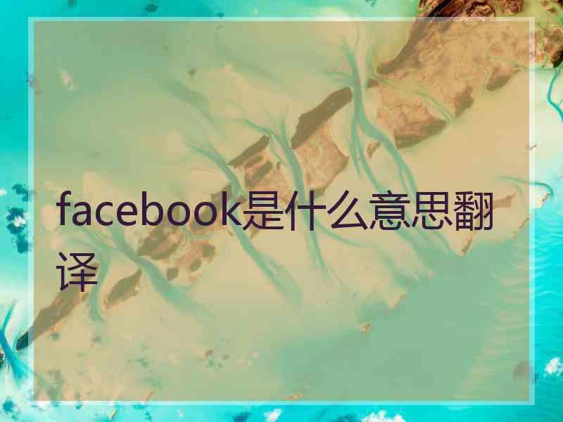 facebook是什么意思翻译