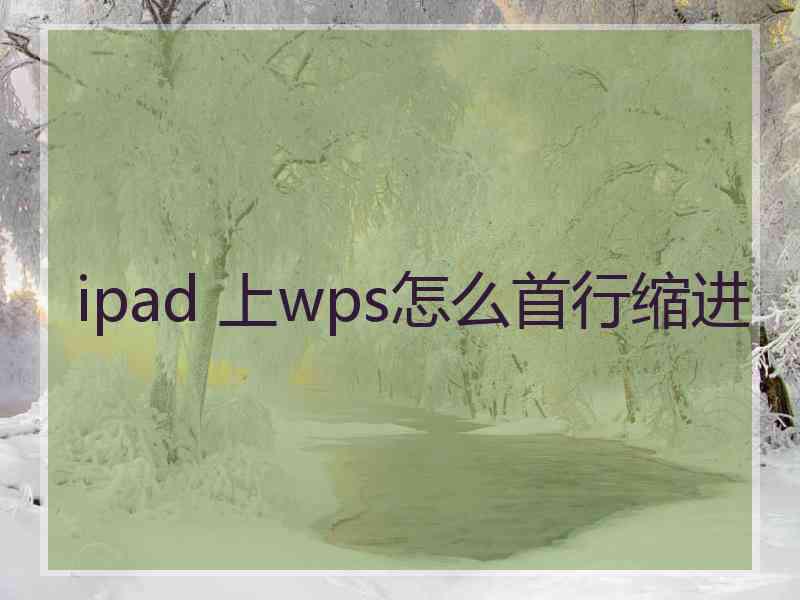 ipad 上wps怎么首行缩进