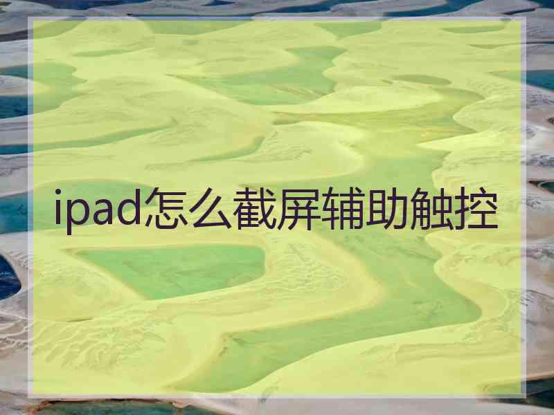 ipad怎么截屏辅助触控