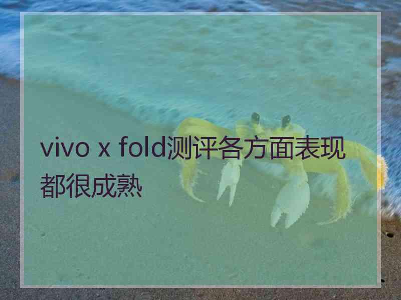 vivo x fold测评各方面表现都很成熟