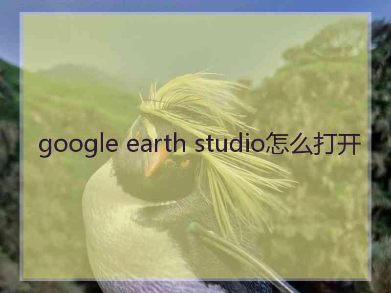 google earth studio怎么打开