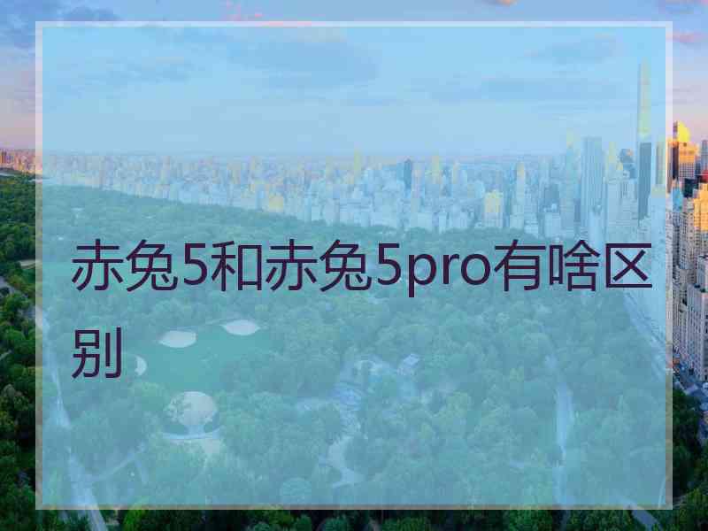 赤兔5和赤兔5pro有啥区别