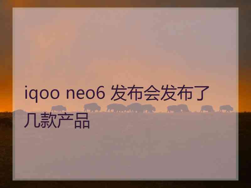 iqoo neo6 发布会发布了几款产品