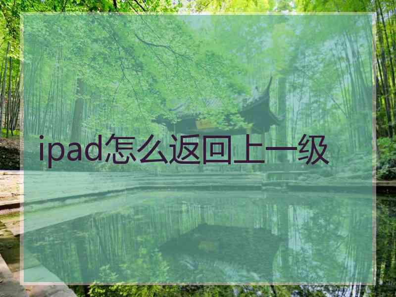 ipad怎么返回上一级