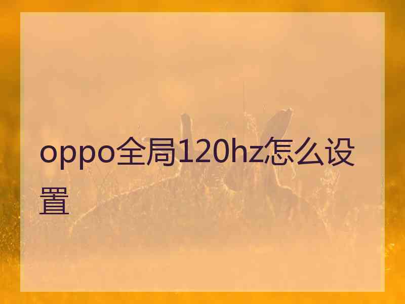 oppo全局120hz怎么设置