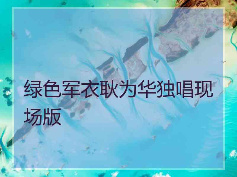 绿色军衣耿为华独唱现场版