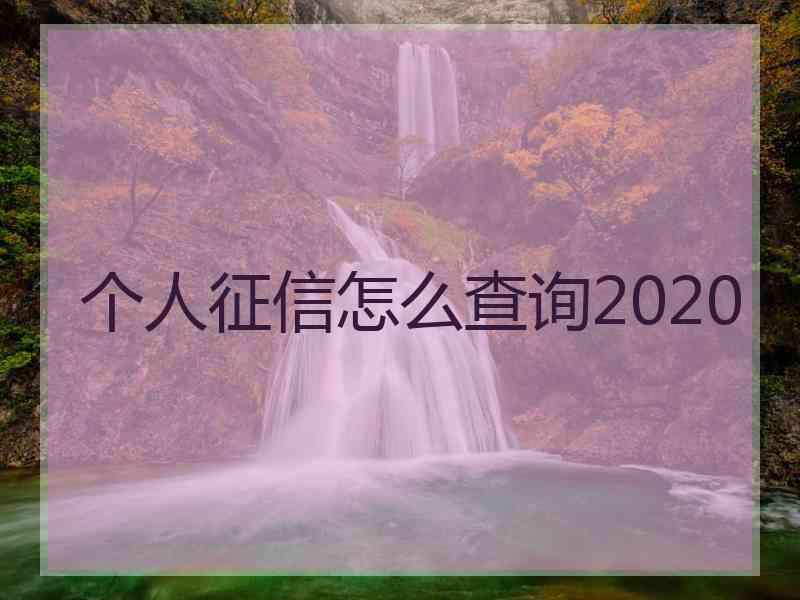 个人征信怎么查询2020