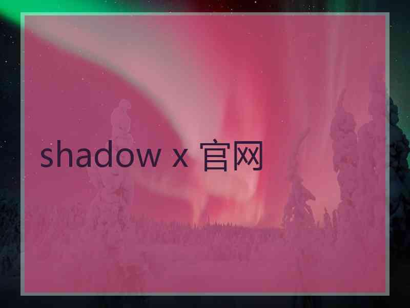 shadow x 官网