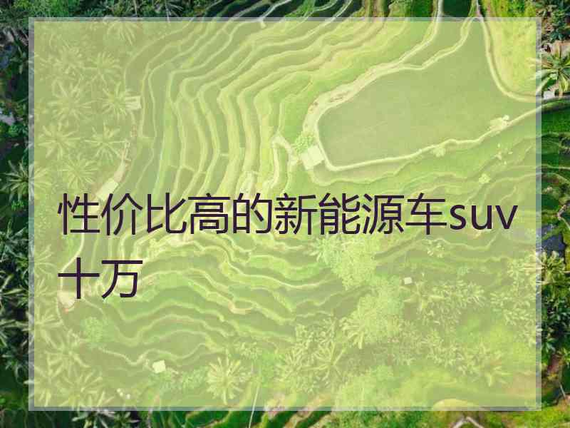 性价比高的新能源车suv十万