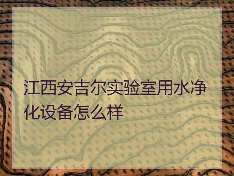 江西安吉尔实验室用水净化设备怎么样