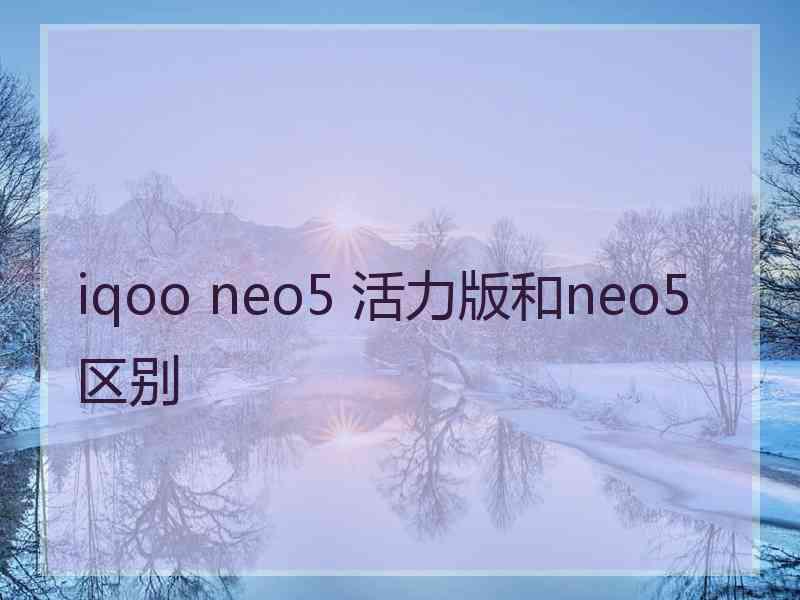 iqoo neo5 活力版和neo5区别