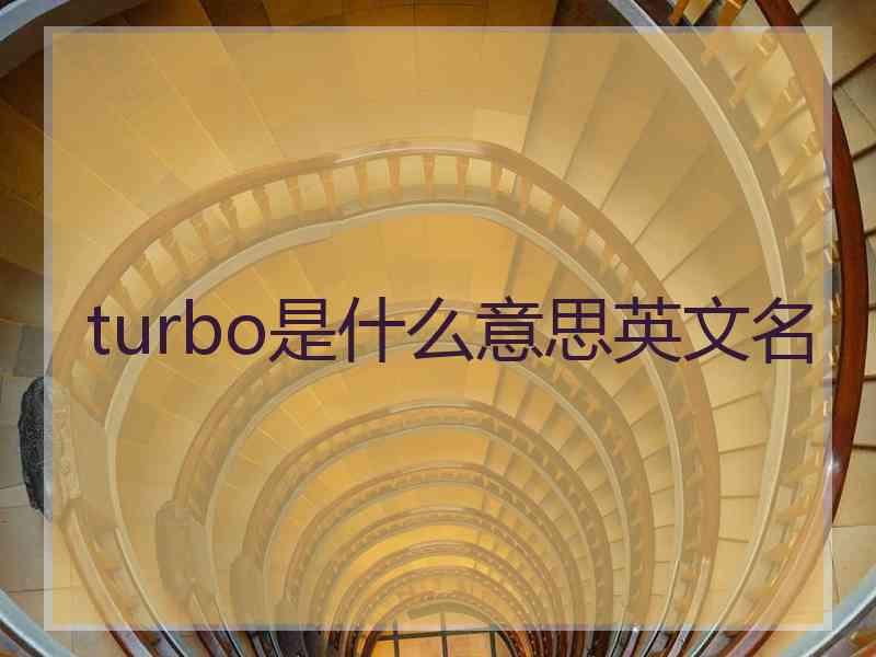 turbo是什么意思英文名