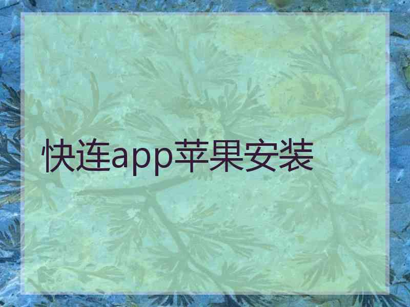 快连app苹果安装